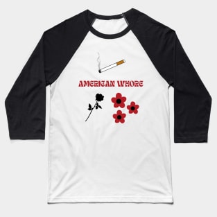 American Whore Song Print Sticker Pack Baseball T-Shirt
